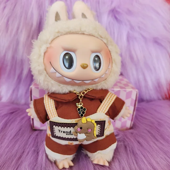 Labubu Grape Rhinestone Pendant Gold Necklace ♡Doll & Oufit NOT INCLUDED♡ - Picture 1 of 3